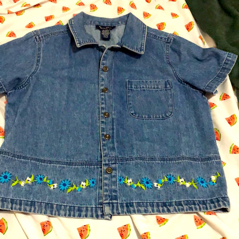 Cute oversized jean shirt